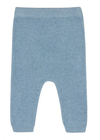 Pantaloni a maglia Azzurro polvere per neonati in cotone biologico e seta_109571