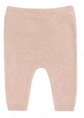 Children's knitted trousers in Organic Cotton and Silk- Almond_104925