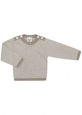 Jumper for baby in Organic Cotton and Silk -Taupe_104933