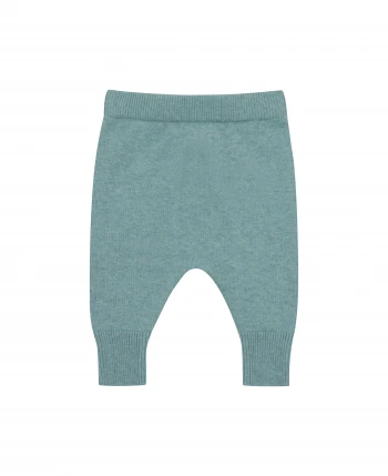 Pantaloni Harem Verde acqua per neonati in cotone biologico e lana_104969