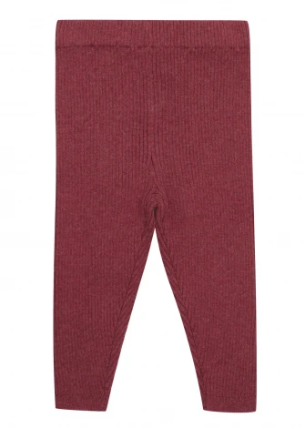 Bordeaux knitted leggings for babies in organic cotton and wool_104979