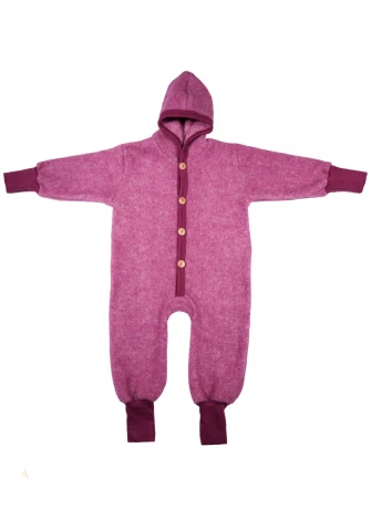 Children's hooded terry woolen overall with button_105032