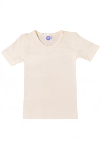 Short-sleeved t-shirt for children in organic wool and silk_105087