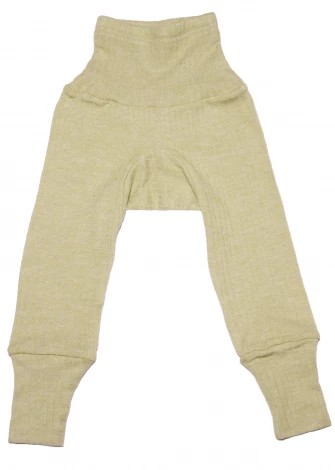 Pantaloni con fascia per bambini in lana, cotone bio e seta_105099