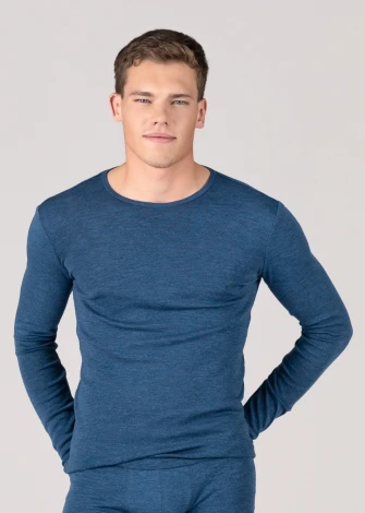 Liam MidBlue Organic Wool and Organic Cotton Men's Sweater_105480