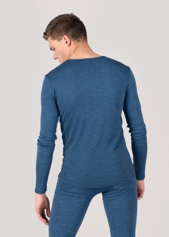 Liam MidBlue Organic Wool and Organic Cotton Men's Sweater_105483