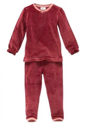 Cherry pyjamas for baby girl in organic cotton chenille_105690