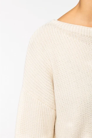 Ivory women's oversize jumper in merino wool and organic cotton_105794
