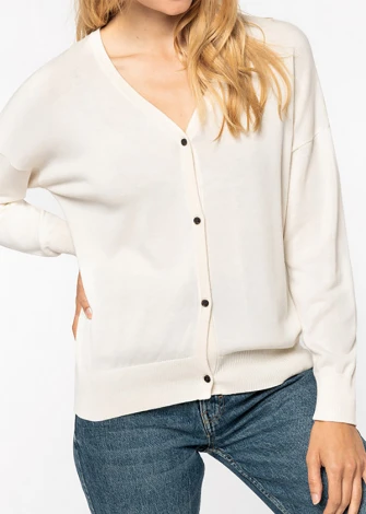 Women's avory V-neck pullover in Lyocell TENCEL and organic cotton_106095