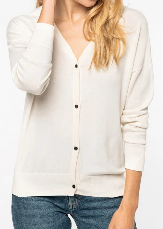 Women's avory V-neck pullover in Lyocell TENCEL and organic cotton_106096