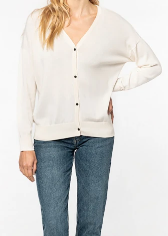 Women's avory V-neck pullover in Lyocell TENCEL and organic cotton_106097