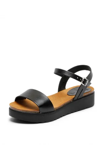 Eden women's vegetable-tanned leather sandals - Black_110275