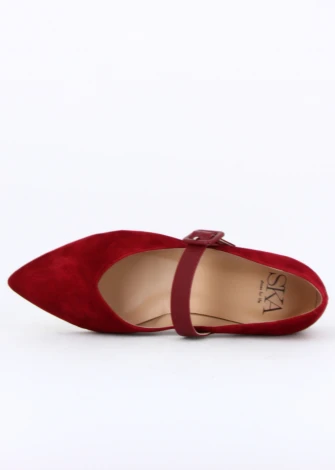 Devin Red women's suede shoe_106215