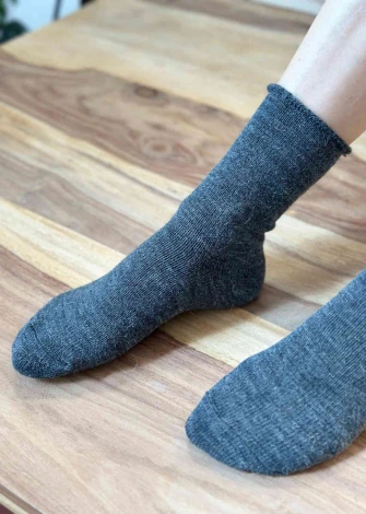 Short socks with comfort elastic in Wool and Alpaca_106598