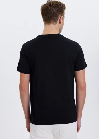 T-shirt Meet Black da uomo in puro cotone organico_107418