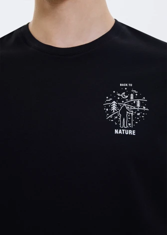 T-shirt Nature Black da uomo in puro cotone organico_107432