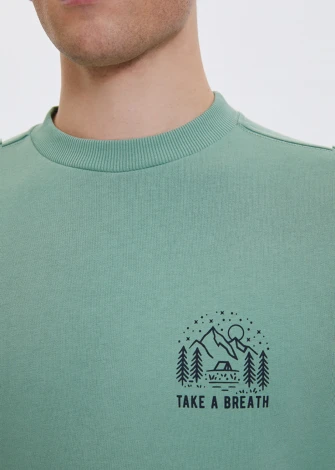 Men's Breath Green sweatshirt in pure organic cotton_107448