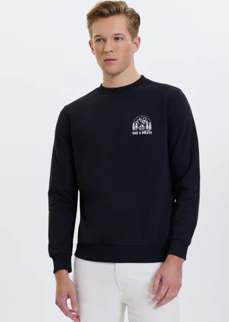 Men's Breath Black sweatshirt in pure organic cotton_107454