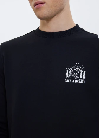 Men's Breath Black sweatshirt in pure organic cotton_107456