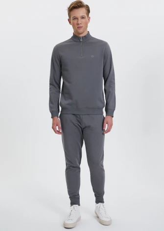Men's Half Zip Grey sweatshirt in pure organic cotton_107497