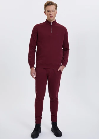 Men's Half Zip Cabernet sweatshirt in pure organic cotton_107502