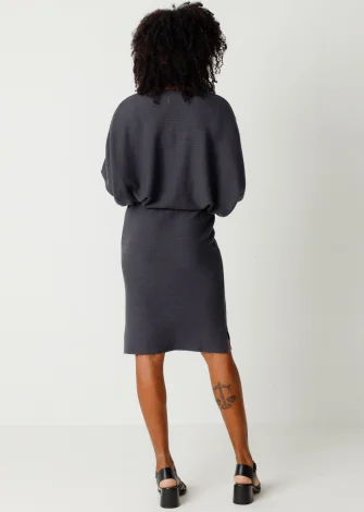 Women's dark grey Anuk dress in pure organic cotton_108282
