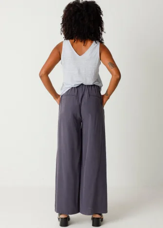 Pantaloni Culotte Klodin grigio scuro da donna in Modal Tencel_108304