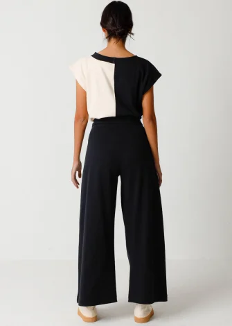 Black women's Culotte Bakarne trousers in organic cotton_108310