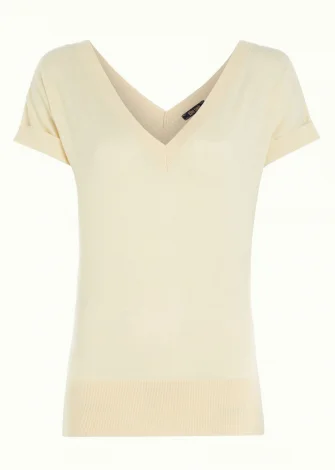 Double V CreamT-shirt in organic cotton_108433