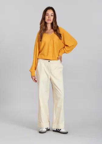 Women's Tansy trousers in pure organic cotton - Putty_110554