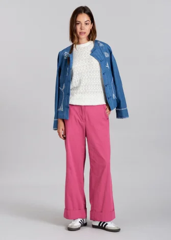 Women's Tansy trousers in pure organic cotton - Pink_110561