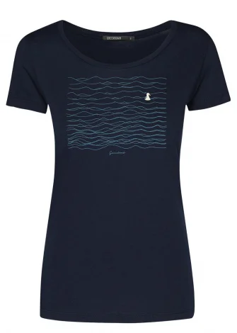 T-shirt Seagull Waves da donna in puro Cotone Biologico Organico_109049