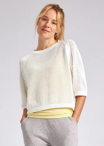Women's Ajour pullover in pure organic cotton_110247