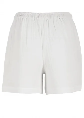 White women's muslin shorts in pure organic cotton_109375