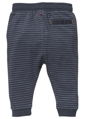 Blue striped trousers for children in pure organic cotton_109392