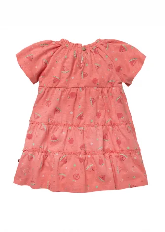 Raspberry dress for girl in pure organic cotton_109420