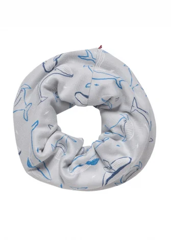 Whales reversible neck warmer for children in pure organic cotton_109307