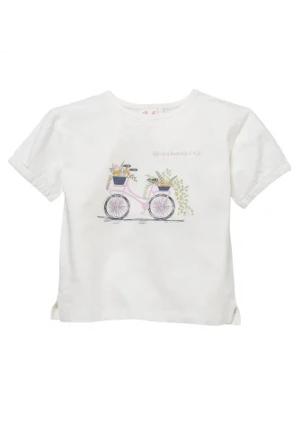 Girl's bicycle T-shirt in pure organic cotton_109432