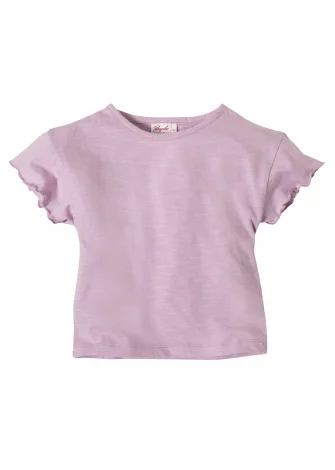 Girl's lilac T-shirt in pure organic cotton_109435