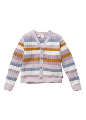 Stripe cardigan for girl in pure organic cotton_109447