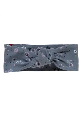 Headband Flowers for baby girl in organic cotton - Blue_109450
