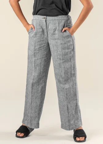 Women's Ophelia trousers in natural linen Salt and Pepper_109738