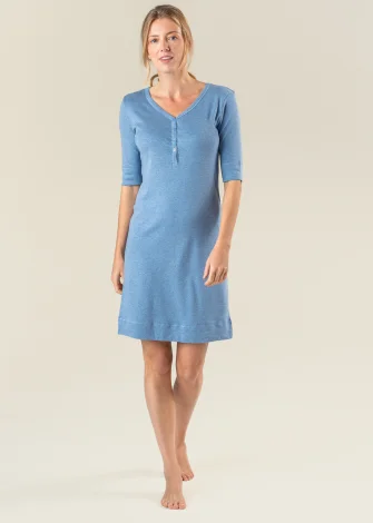 Retieba women's night shirt in organic cotton - Blue_109816