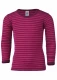 Organic wool and silk striped long-sleeved children's shirt - Purple striped