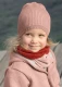 Disana children's long cap in organic merinos wool - Pink