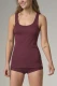 Woman wide shoulder top in 100% fairtrade organic cotton - Burgundy/Bordeaux
