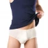 Man open fly slip in organic cotton - Natural white