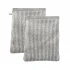 Organic cotton bath gloves - 2 pieces - Natural/beige striped