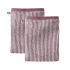 Organic cotton bath gloves - 2 pieces - Plum stripes