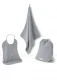 Preschool set: towel+bag & BIB XL in organic bamboo - Gray